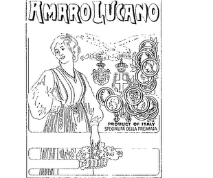 AMARO LUCANO LAVORO E ONESTA P.VENA PRODUCT OF ITALY SPECIALITA DELLA PREMIATA logo