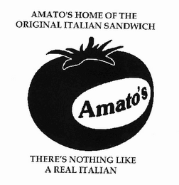 AMATO'S HOME OF THE ORIGINAL ITALIAN SANDWICH AMATO'S THERE'S NOTHING LIKE A REAL ITALIAN logo