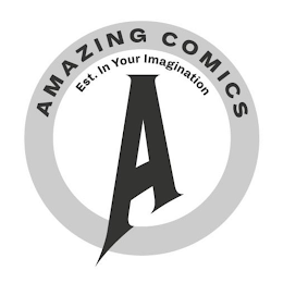 AMAZING COMICS EST. IN YOUR IMAGINATION A logo