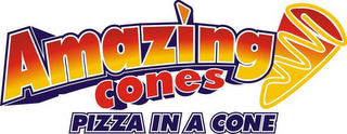 AMAZING CONES PIZZA IN A CONE logo