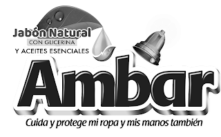 AMBAR CUIDA Y PROTEGE MI ROPA Y MIS MANOS TAMBIEN JABÓN NATURAL CON GLICERINA Y ACEITES ESENCIALÉS logo