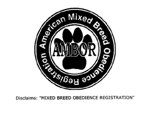AMBOR AMERICAN MIXED BREED BREED OBEDIENCE REGISTRATION logo