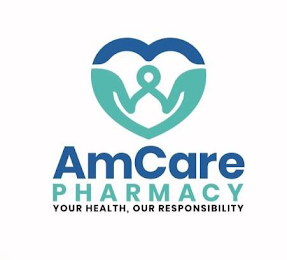 AMCARE PHARMACY YOUR HEALTH, OUR RESPONSIBILITY logo