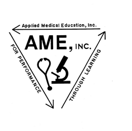 AME, INC. APPLIED MEDICAL EDUCATION, INC. FOR PERFORMANCE THROUGH LEARNING logo