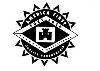 AMERICA FIRST FORT LOCK SECURITY PROFESSIONAL QUALITY PARTNERSHIP logo