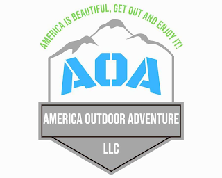 AMERICA IS BEAUTIFUL, GET OUT AND ENJOY IT! AOA AMERICA OUTDOOR ADVENTURE LLC logo