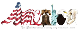 AMERICA OUR FOREFATHERS CREATED A COUNTRY USING THEIR IMAGIN · NATION logo