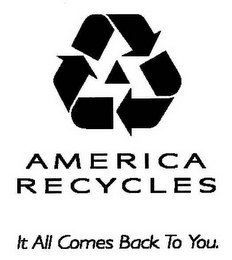 AMERICA RECYCLES IT ALL COMES BACK TO YOU. logo