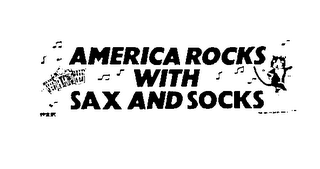 AMERICA ROCKS WITH SAX AND SOCKS logo