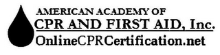 AMERICAN ACADEMY OF CPR AND FIRST AID, INC. ONLINECPRCERTIFICATION.NET logo