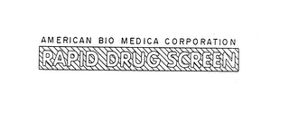 AMERICAN BIO MEDICA CORPORATION RAPID DRUG SCREEN logo