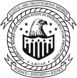 · AMERICAN BOARD FOR CERTIFICATION IN INFRASTRUCTURE PROTECTION · A.B.C.I.P. A LOYAL AND TRUSTWORTHY MEMBER SCIENCE ·INTEGRITY · JUSTICE logo