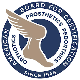 AMERICAN BOARD FOR CERTIFICATION ORTHOTICS PROSTHETICS PEDORTHICS SINCE 1948 logo