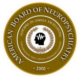 AMERICAN BOARD OF NEUROPSYCHIATRY - 2000 - SUSCIPIO IN OMNIA EXCELLENTIA EXPLORATION EDUCATION EXPERIMENTATION logo