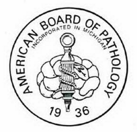 AMERICAN BOARD OF PATHOLOGY INCORPORATED IN MICHIGAN 1936 logo