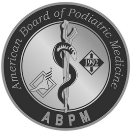 AMERICAN BOARD OF PODIATRIC MEDICINE ABPM 1992 logo