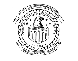 AMERICAN BOARD OF RECORDED EVIDENCE A.B.R.E. A LOYAL AND TRUSTWORTHY MEMBER SCIENCE INTEGRITY JUSTICE logo