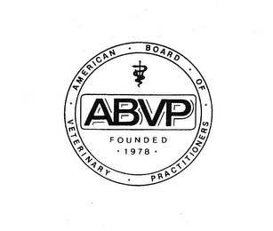 AMERICAN BOARD OF VETERINARY PRATITIONERS ABVP FOUNDED 1978 logo