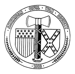 AMERICAN CIVIL WAR SOCIETY ACWS 1986 logo