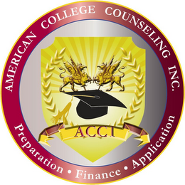 AMERICAN COLLEGE COUNSELING, INC. PREPARATION FINANCE APPLICATION ACCI logo