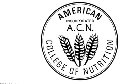 AMERICAN COLLEGE OF NUTRITION INCORPORATED A.C.N. logo