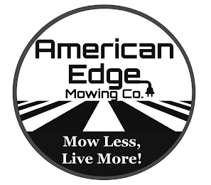 AMERICAN EDGE MOWING CO. MOW LESS LIVE MORE! logo