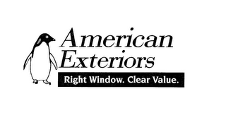 AMERICAN EXTERIORS RIGHT WINDOW. CLEAR VALUE. logo