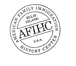AMERICAN FAMILY IMMIGRATION HISTORY CENTER AFIHC ELLIS ISLAND U.S.A. logo