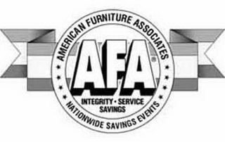 AMERICAN FURNITURE ASSOCIATES (AFA) NATIONWIDE SAVINGS EVENTS INTEGRITY SERVICE SAVINGS logo