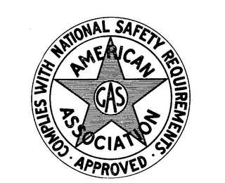 AMERICAN GAS ASSOCIATION INC DESIGN COMPLIES WITH NATIONAL SAFETY STANDARDS CERTIFIED logo