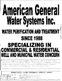 AMERICAN GENERAL WATER SYSTEM logo