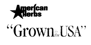AMERICAN HERBS "GROWN IN THE USA" logo