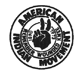 AMERICAN INDIAN MOVEMENT REMEMBER WOUNDED KNEE 1890 1973 logo