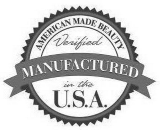 AMERICAN MADE BEAUTY VERIFIED MANUFACTURED IN THE U.S.A. logo