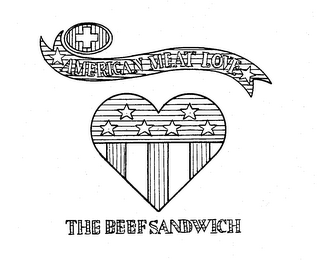 AMERICAN MEAT LOVE THE BEEF SANDWICH logo