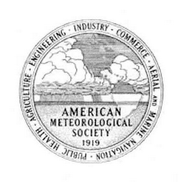 AMERICAN METEOROLOGICAL SOCIETY 1919 PUBLIC HEALTH AGRICULTURE ENGINEERING INDUSTRY COMMERCE AERIAL AND MARING NAVIGATION logo