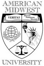 AMERICAN MIDWEST UNIVERSITY VERITAS DISCERE NUMQUAM DESINIT logo