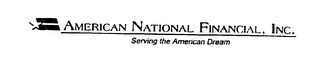 AMERICAN NATIONAL FINANCIAL, INC. SERVING THE AMERICAN DREAM logo