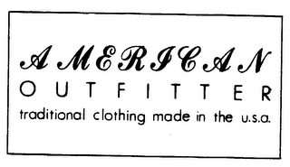 AMERICAN OUTFITTER TRADITIONAL CLOTHING MADE IN THE U.S.A. logo