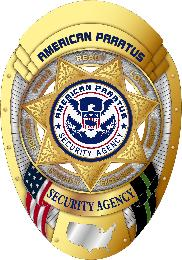 AMERICAN PARATUS SECURITY AGENCY READY LOYAL RESPECT EXCELLENCE INTEGRITY SERVICE PRIDE logo