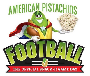 AMERICAN PISTACHIOS FOOTBALL THE OFFICIAL SNACK OF GAME DAY logo