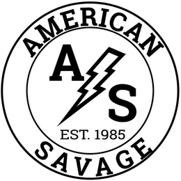 AMERICAN SAVAGE EST. 1985 A S logo