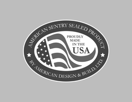 AMERICAN SENTRY SEALED PRODUCT BY AMERICAN DESIGN & BUILD, LTD. PROUDLY MADE IN THE USA logo