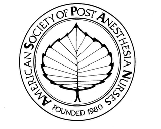 AMERICAN SOCIETY OF POST ANESTHESIA NURSES FOUNDED 1980 logo
