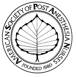 AMERICAN SOCIETY OF POST ANESTHESIA NURSES FOUNDED 1980 logo