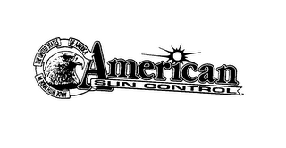 AMERICAN SUN CONTROL THE UNITED STATES OF AMERICA MADE WITH PRIDE IN logo