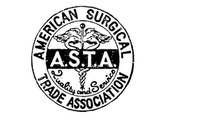 AMERICAN SURGICAL TRADE ASSOCIATION A.S.T.A. QUALITY AND SERVICE logo