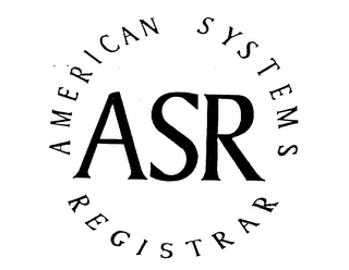 AMERICAN SYSTEMS REGISTRAR ASR logo