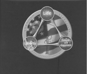 AMERICAN TEABAGGERS AMERICANTEABAGGERS.COM LIFE LIBERTY PURSUIT OF HAPPINESS logo