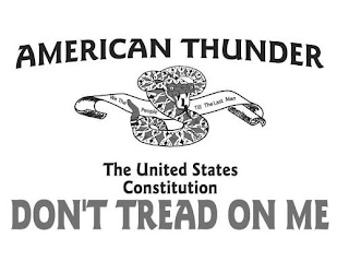AMERICAN THUNDER THE UNITED STATES CONSTITUTION WE THE PEOPLE TILL THE LAST MAN DON'T TREAD ON ME logo